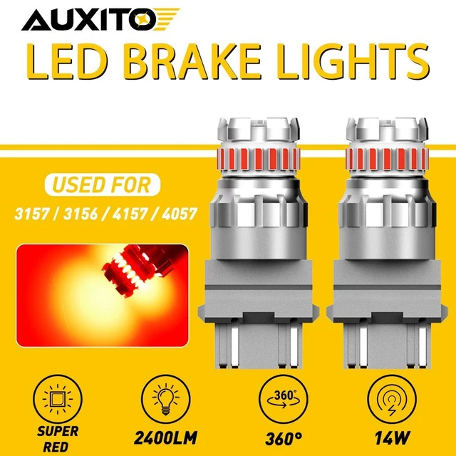 2x AUXITO Red 3157 3057 LED Rear Turn Signal Brake Tail Light Bulbs for Ram Ford