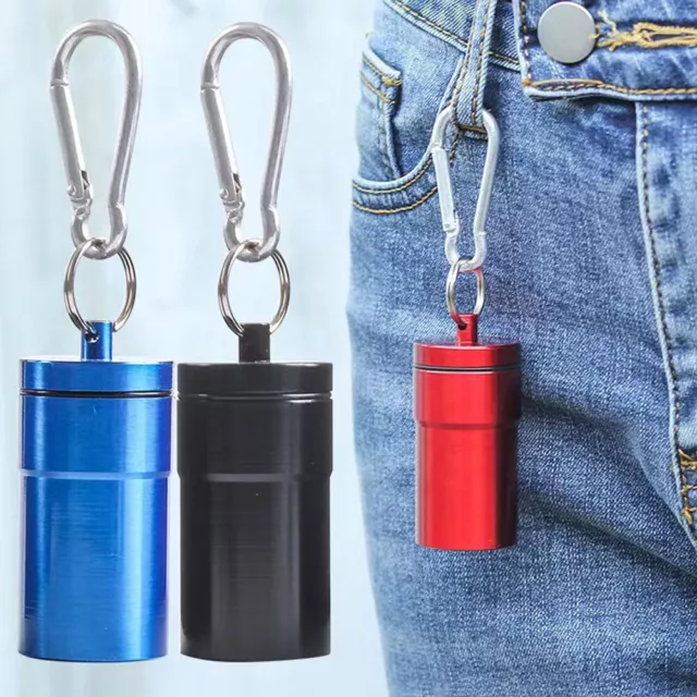 Portable Mini Pocket Ashtray w/ Carabiner Lid Outdoor Travel Keychain Ash Holder
