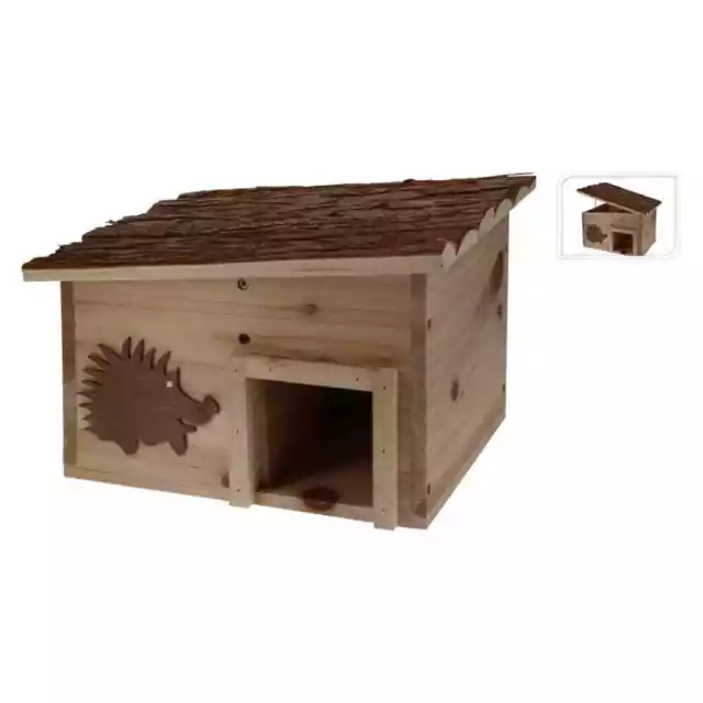 Casa para erizos madera con corteza de árbol 34x28x22 cm ProGarden vidaXL