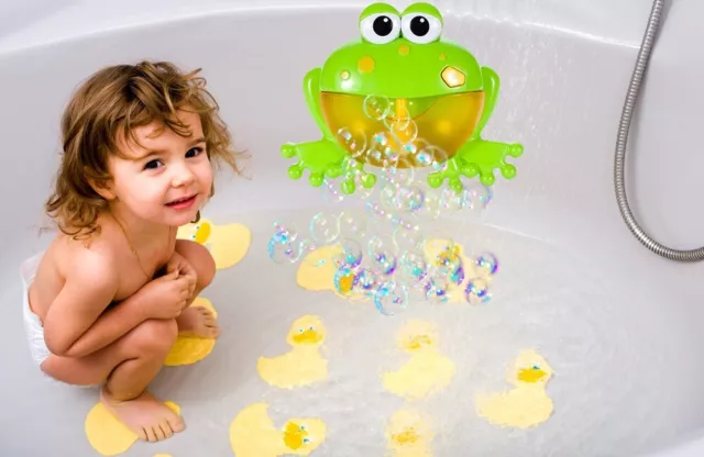MalPlay Frosch Seifenblasenmaschine Badewannenspielzeug für Kinder ab 18 Monaten 2