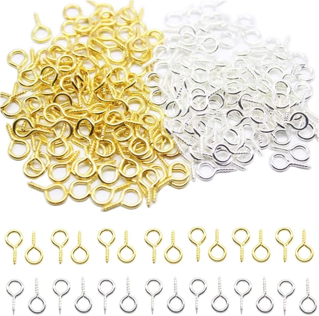 HUIHUIBAO 200 Piezas Mini Tornillos de Metal Alfileres para Ojos Ojales Tornillos Enroscados para
