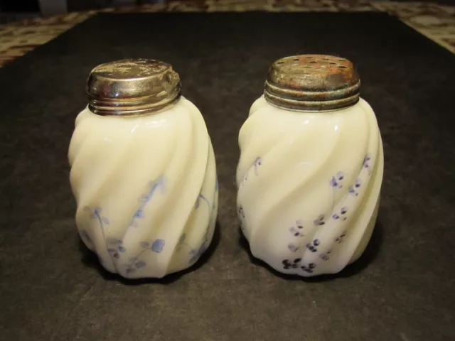 Old Consolidated Glass Princess Swirl Salt & Pepper Shakers