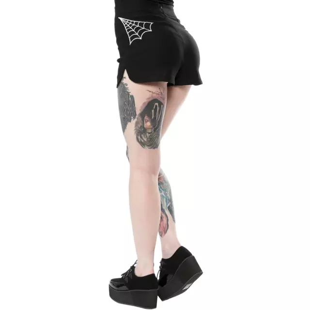 Sourpuss Sweetie Pie Spiderweb Shorts Tattoo Rockabilly Roller Derby Clothing 3