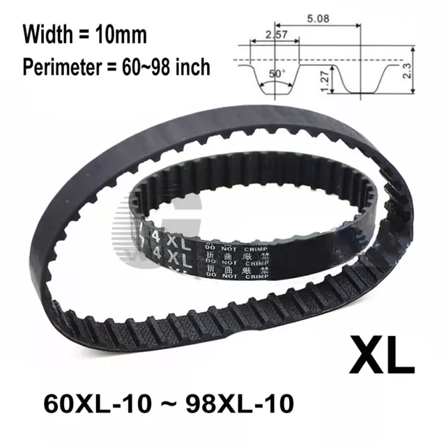 Timing Belts Imperial XL Series 10mm Width 60XL~98XL Black Rubber Timing Belts