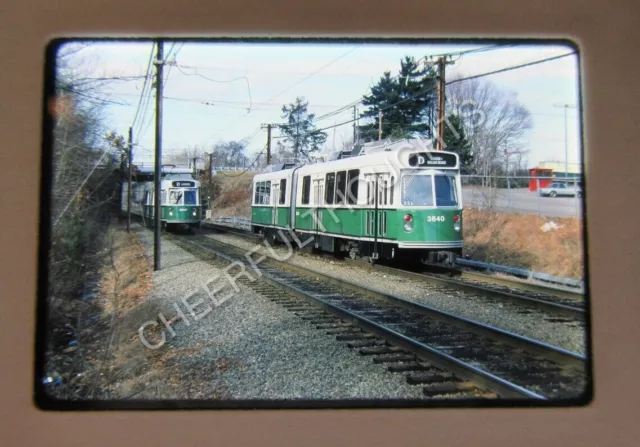 Original '86 Kodachrome Slide MBTA Boston Transit 3640 Trolley action      35D6