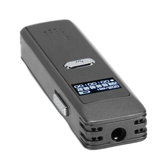 (Coquille Grise 16 GB)Enregistreur Vocal Numérique Enregistreur MP3 Activé