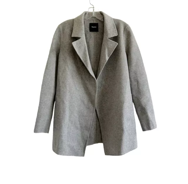 THEORY Sileena Double Face Luxe Wool-Cashmere-Blend Open Jacket