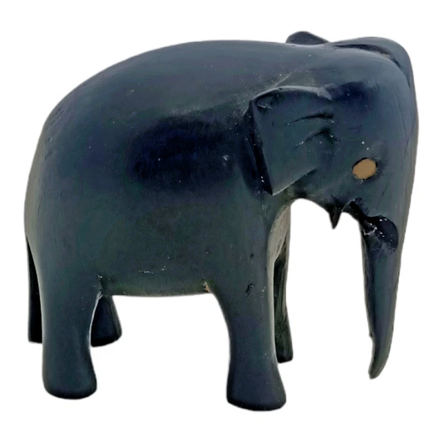 Vintage Art Deco Blackwood Ebony Elephant Figurine Small