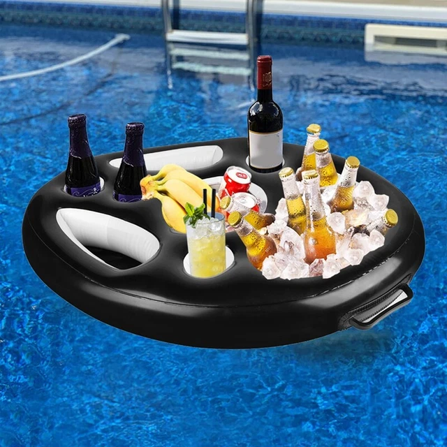Inflatable Floating Drink Holder Float Drinking Cooler Bar Tray Capacity Dr Z1E5