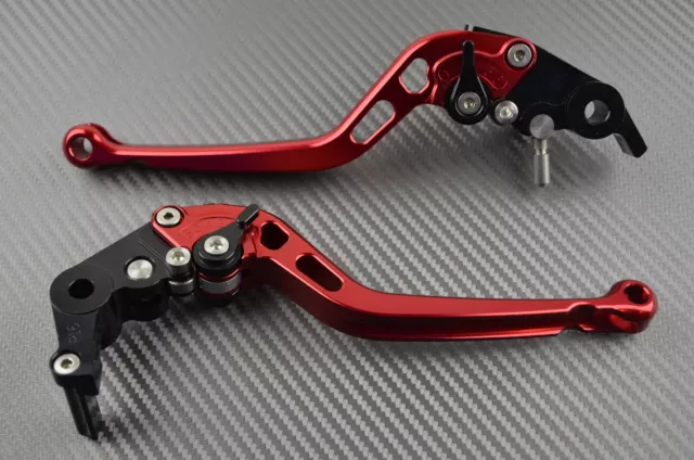 levier leviers levers long CNC red rouge Ducati MULTISTRADA MTS1100 S	2007-2009