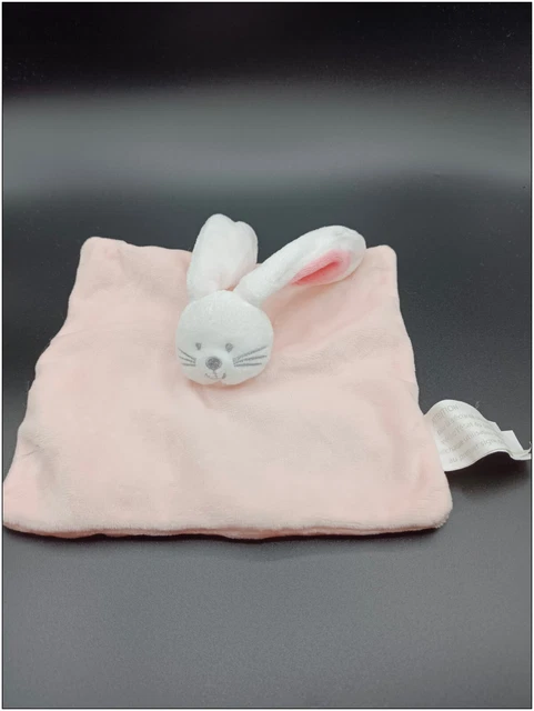 Doudou Lapin - Pat & Ripaton (La Halle) - Plat Carré Plat Rose