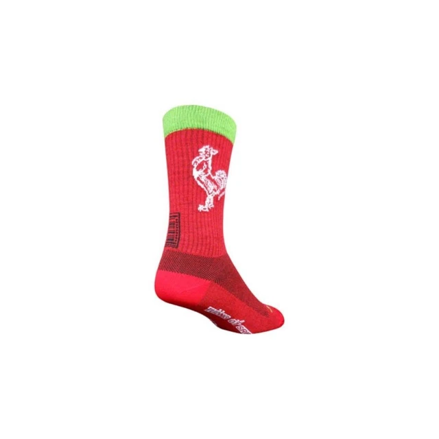 SockGuy - Sriracha Wool Unisex Breathable Bi-Cycle Riding Red Socks - 8 inch
