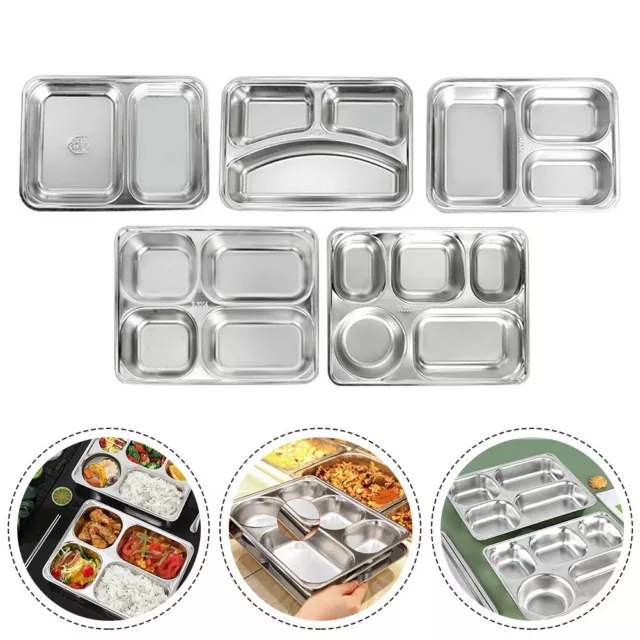 Convenient Stainless Steel Lunch Container with Divided Plate for Workplaces