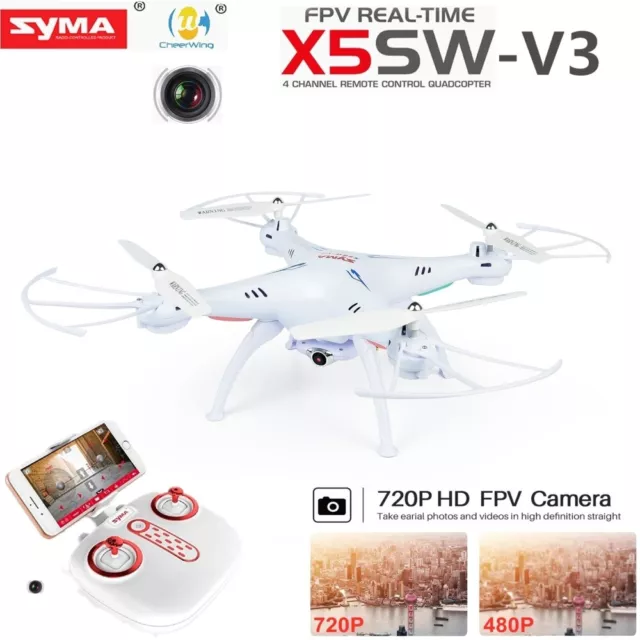 Syma X5SW-V3 FPV RC Drone 2.4Ghz Quadcopter 3D Filp Headless w/ 720P WIFI Camera