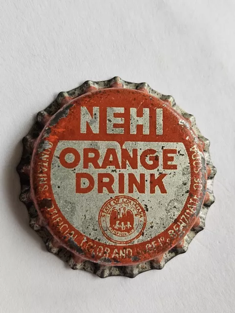 Nehi Orange Drink Cork Lined Soda Bottle Cap; Louisiana Tax - Unused