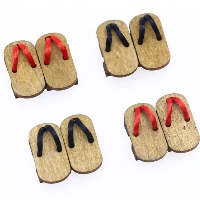 Miniature Herringbone Wooden Slippers Wood 1:12 Dollhouse Dollhouse Clogs