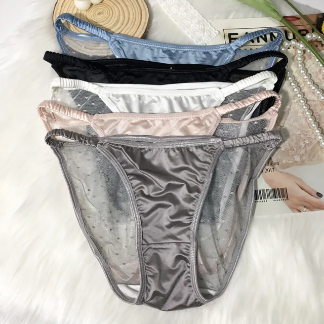 6 12 PRETTY SATIN BIKINIS Style PANTIES Womens Underwear ELLA #3123N S M L  XL