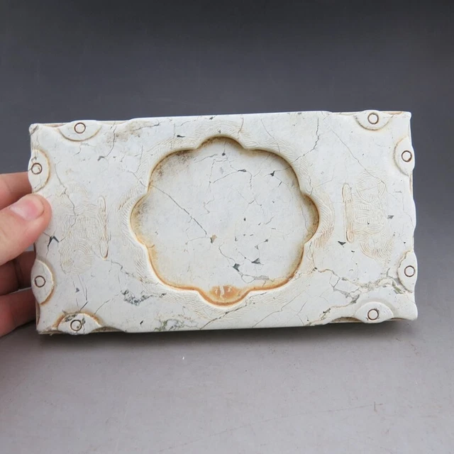Chinese jade,Literary collections,shou mian wen,chicken bone white,inkstone M683