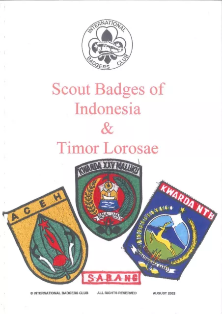Scouts of Indonesia y Timor Lorosae 2002 guías exploradores insignia catálogo de variedades