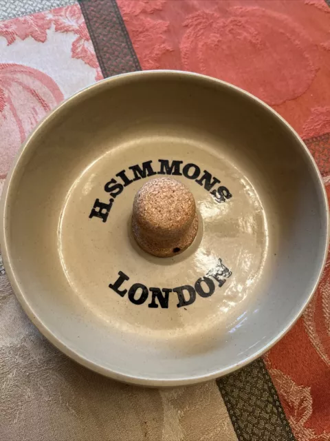 H.simmons, London Ceramic Ashtray With Cork Bumper