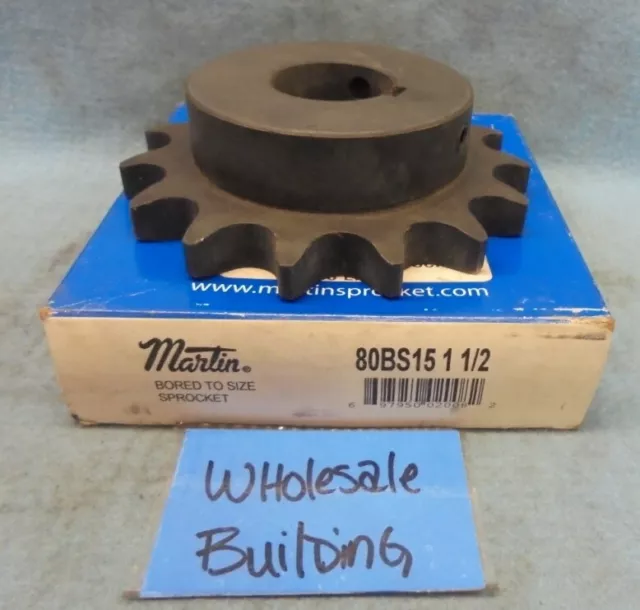 Martin 80Bs15 Roller Chain Sprocket 1-1/2" Bore, 1" Pitch, 80 Chain, 5.305" Od