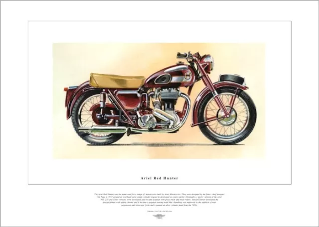 ARIEL RED HUNTER - Motor Cycle British Classic Fine Art Bike Print - Single OHV