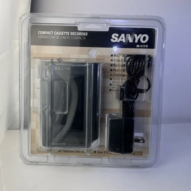 Sanyo M1119 Handheld Compact Cassette Voice Recorder Brand New NIP Vintage vtg