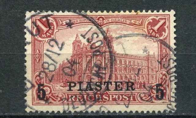 DP Türkei 5 Pia. Reichspost 1903 Plattenfehler Michel 20 II PF II Attest (S8049)