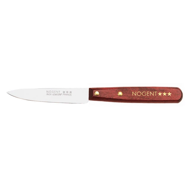 Couteau à Huîtres Ancien Rose Des Sables - Manche Bois, Lame Inox 13.5 Cm - Occasion (années 50-70)