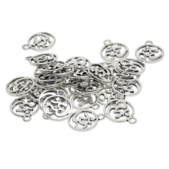 30Pcs Tibetan Silber Hollow Out Charm Anhänger Crafting Schmuck Halskette Perle