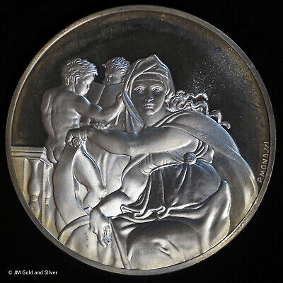 1970 .925 Silver Franklin Mint Medal | Michelangelo The Delphic Sibyl