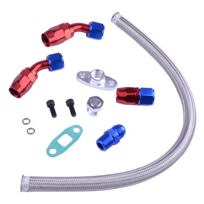 Oil Return Drain Line Kit Fit For Turbo Charger T3 T4 T3/T4 T70 T66 TO4E