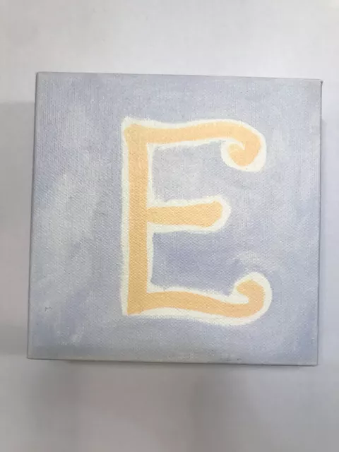 POTTERY BARN KIDS BABY Canvas Wood Block Letter Initials Wall Art E