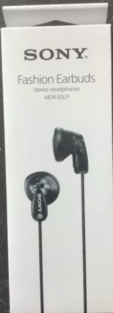 Sony MDR-E9LP Stereo Earphones EarBuds Lightweight - Black Headphones