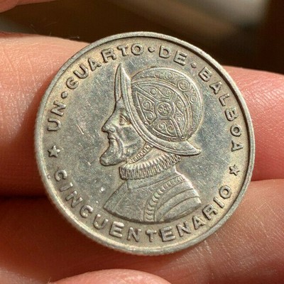 PANAMA 1/4 BALBOA 1953 ARGENTO SILVER MONETA DA COLLEZIONE CURRENCY NUMISMATICA 