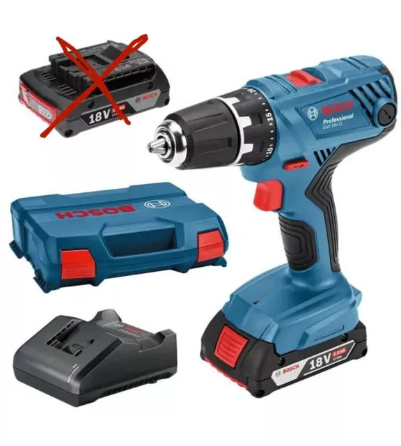 Bosch Akku-Bohrschrauber GSR 18V-21 Professional inkl. 1 Akku 2,0 Ah + L-Case