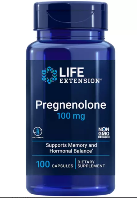 Pregnenolone Life Extension 100mg 100Caps Life Extension Aus Stock Fast post