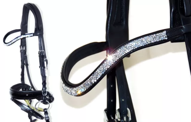 FSS SILVER METEOR CRYSTAL ROCKS BLING FREEFORM ANATOMIC Cut-Away Comfort Bridle