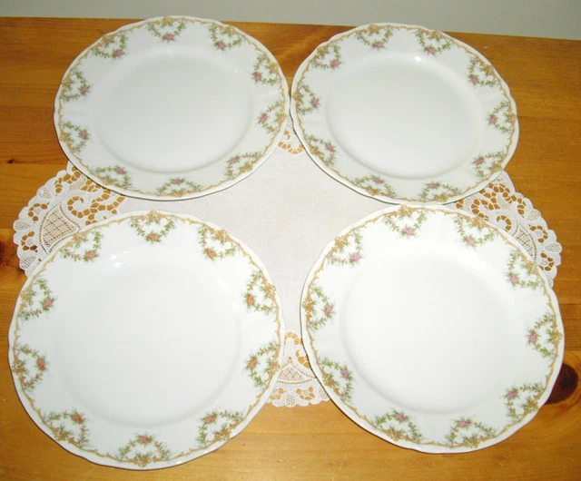 Vintage Syracuse China O.P.CO. WARDELL 8 1/4" Plates ~ Set of 4 ~