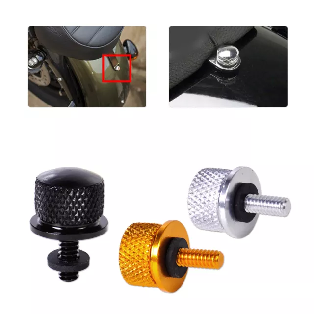 1/4'' Motorcycle Knurled Seat Mount Screw Bolt Cap Fit Harley Davidson Sportster