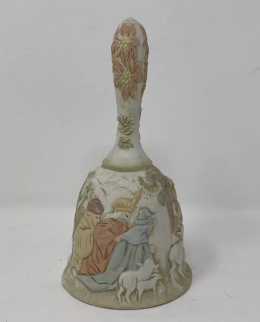 Lefton Nativity Bell 1982 Christopher Collection O Come All Ye Faithful Bisque