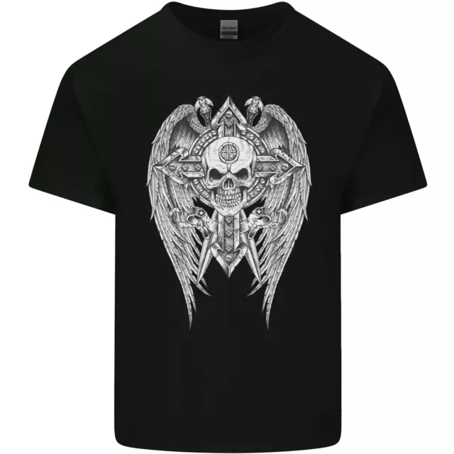 Skull Wings Viking Gothic Wings Gym Biker Kids T-Shirt Childrens