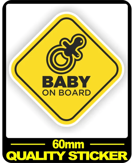 Baby On Board Sticker Vehicle Warning Chid Safety Sign Decal Dummy 60Mm