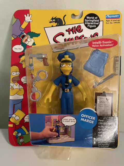 Playmates Simpsons Wos Police Officer Marge Interactive Figure Series 7 2001 2246 Picclick 