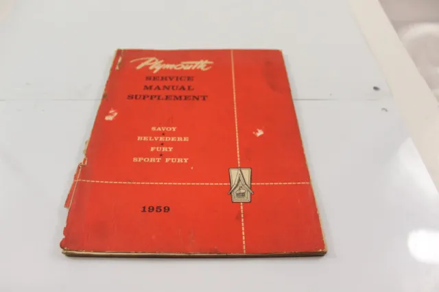 1959 Plymouth Service Manual Supplement For Savoy, Belvedere, Fury, Sport Fury