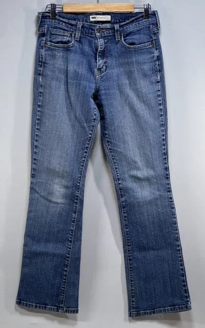Levis Womens 515 Jeans Size 8 L 29x32 Boot Cut Mid Rise Blue Denim Pants