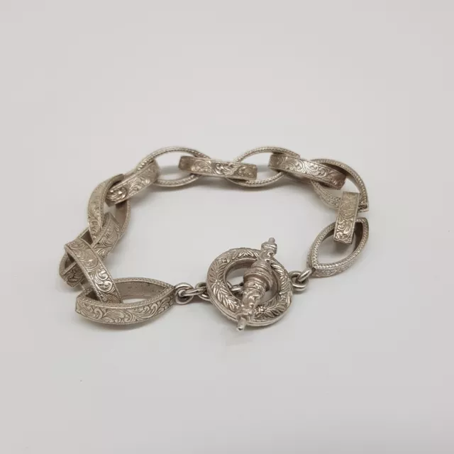 Traumhaftes Armband aus Silber ( geprüft ) , hübsch verziert , antik - 51  Gramm