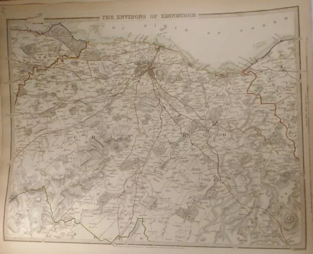 1838 Map of the Environs of Edinburgh Baldwin & Gradoc