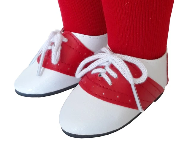 Red White Saddle Shoes for 18" American Girl Dolls Perfect for Molly Red White Saddle Shoes for 18" American Girl Dolls Perfect for Molly