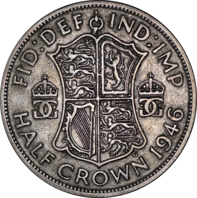 1946 King George VI British Silver Half Crown Coin - VF - SPINK 4080